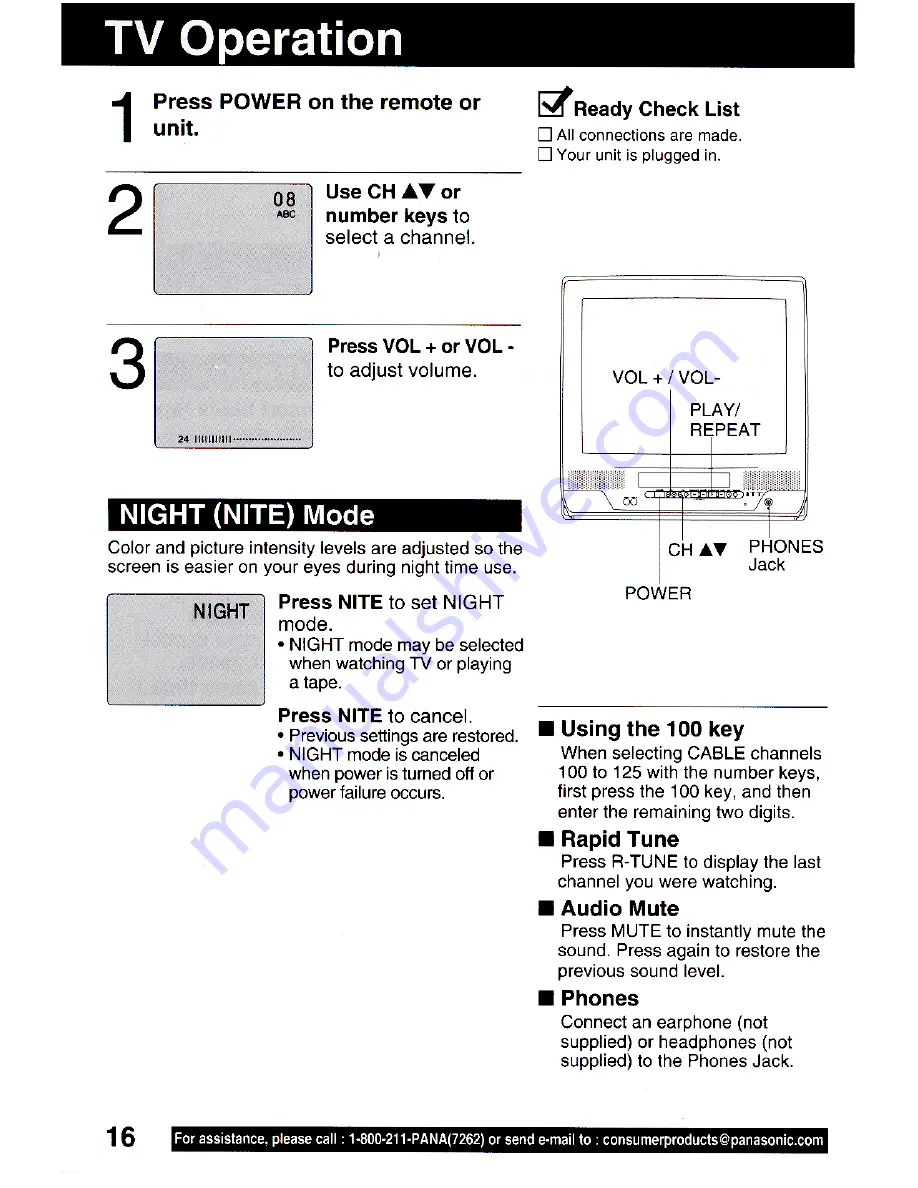 Panasonic OmniVision PV-Q1311 User Manual Download Page 16