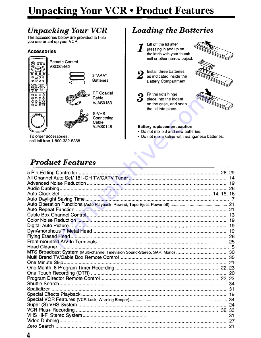 Panasonic Omnivision PV-S7680 Operating Manual Download Page 4