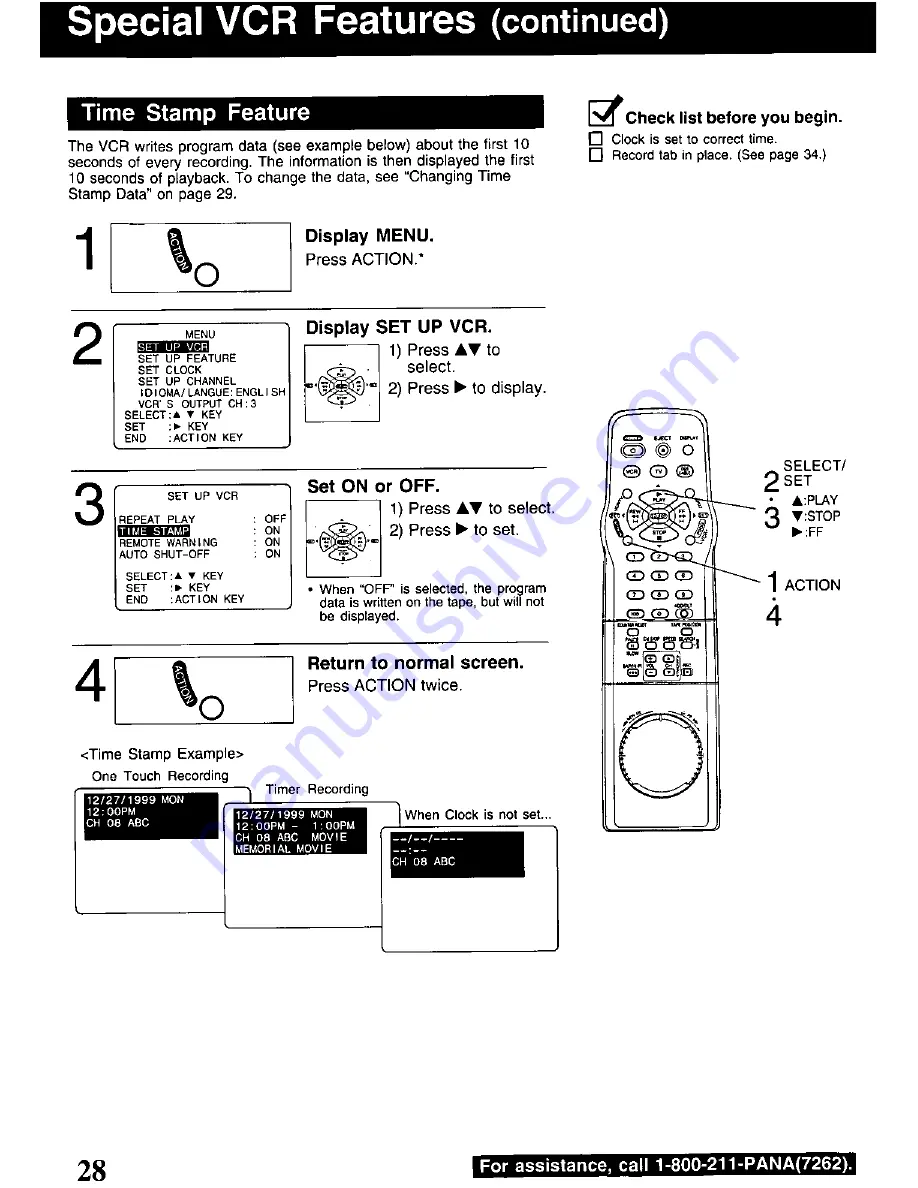 Panasonic Omnivision PV-V4600 Скачать руководство пользователя страница 28