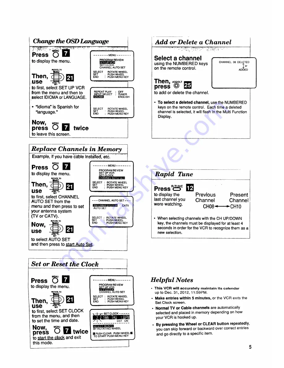 Panasonic Omnivision VHS PV-4415S Operating Instructions Manual Download Page 7