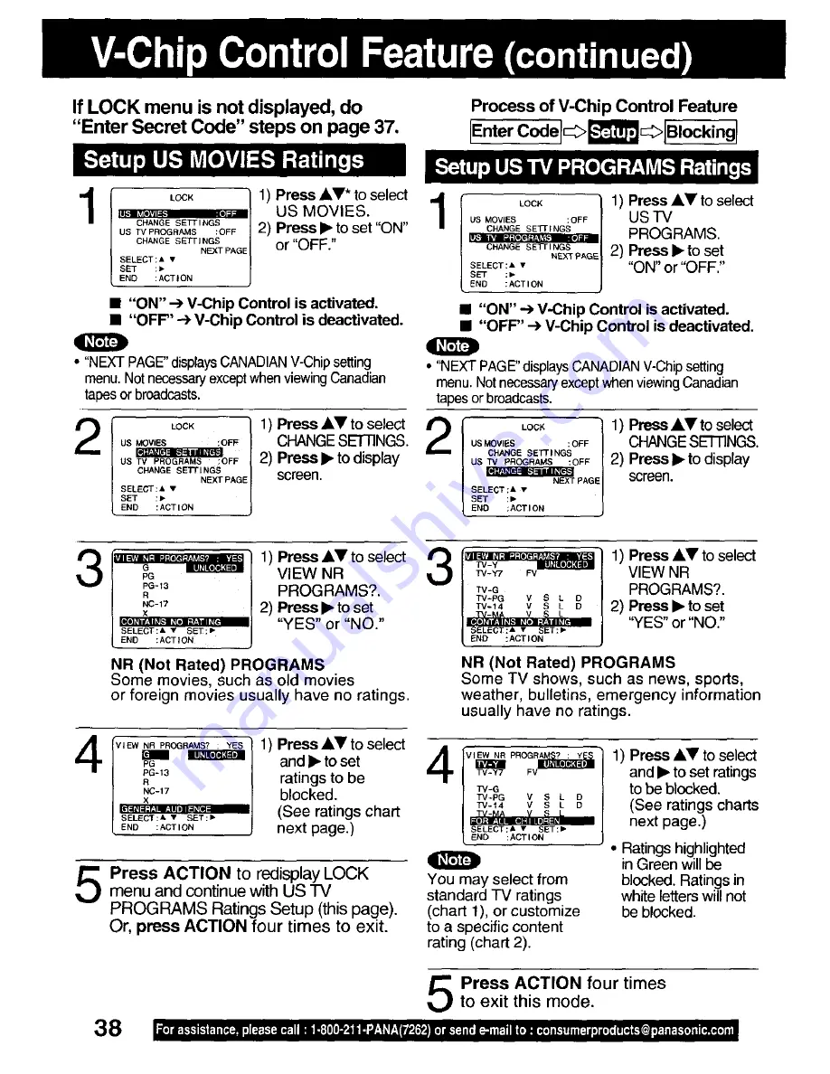 Panasonic Omnivision VHS PV-C2061 Operating Instructions Manual Download Page 38