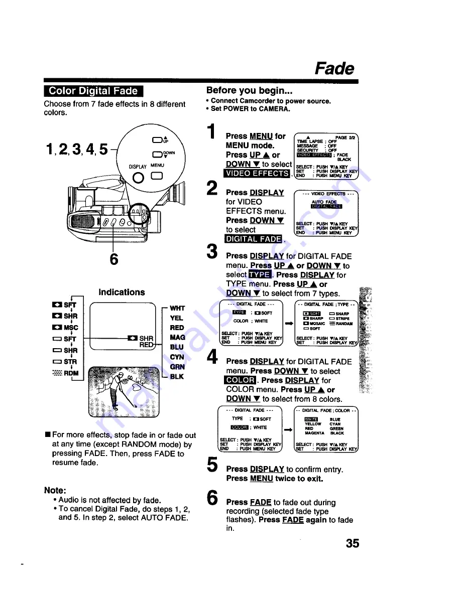 Panasonic Palmcoder PalmSight PV-L679 Скачать руководство пользователя страница 35