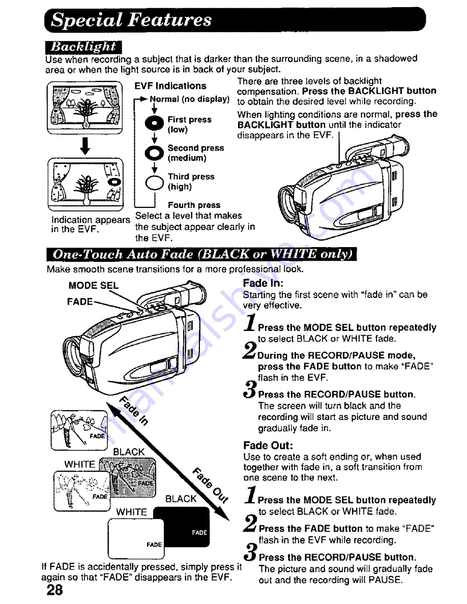 Panasonic Palmcoder PV-D407 Operating Instructions Manual Download Page 28