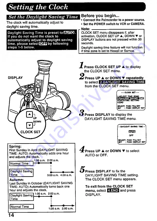 Panasonic Palmcorder IQ DisplayMate PV-L606 Operating Instructions Manual Download Page 14