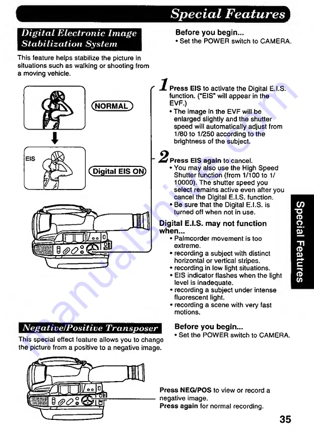 Panasonic Palmcorder IQ DisplayMate PV-L606 Operating Instructions Manual Download Page 35