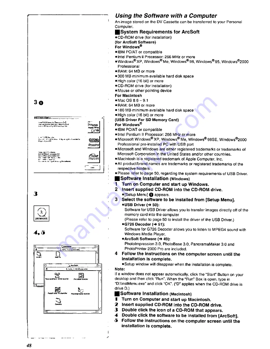 Panasonic Palmcorder MultiCam PV-DC352-K User Manual Download Page 48