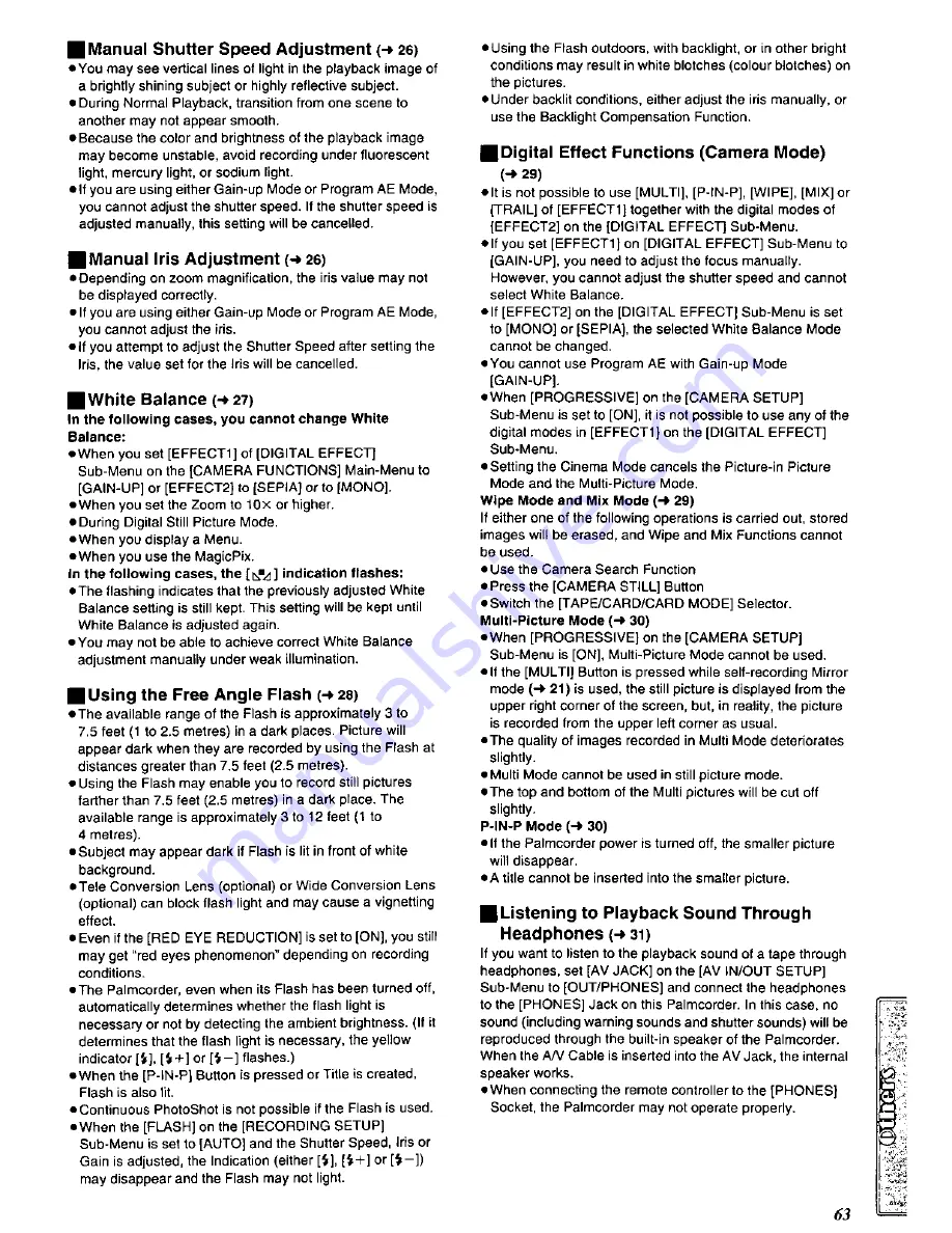 Panasonic Palmcorder MultiCam PV-DC352-K User Manual Download Page 63