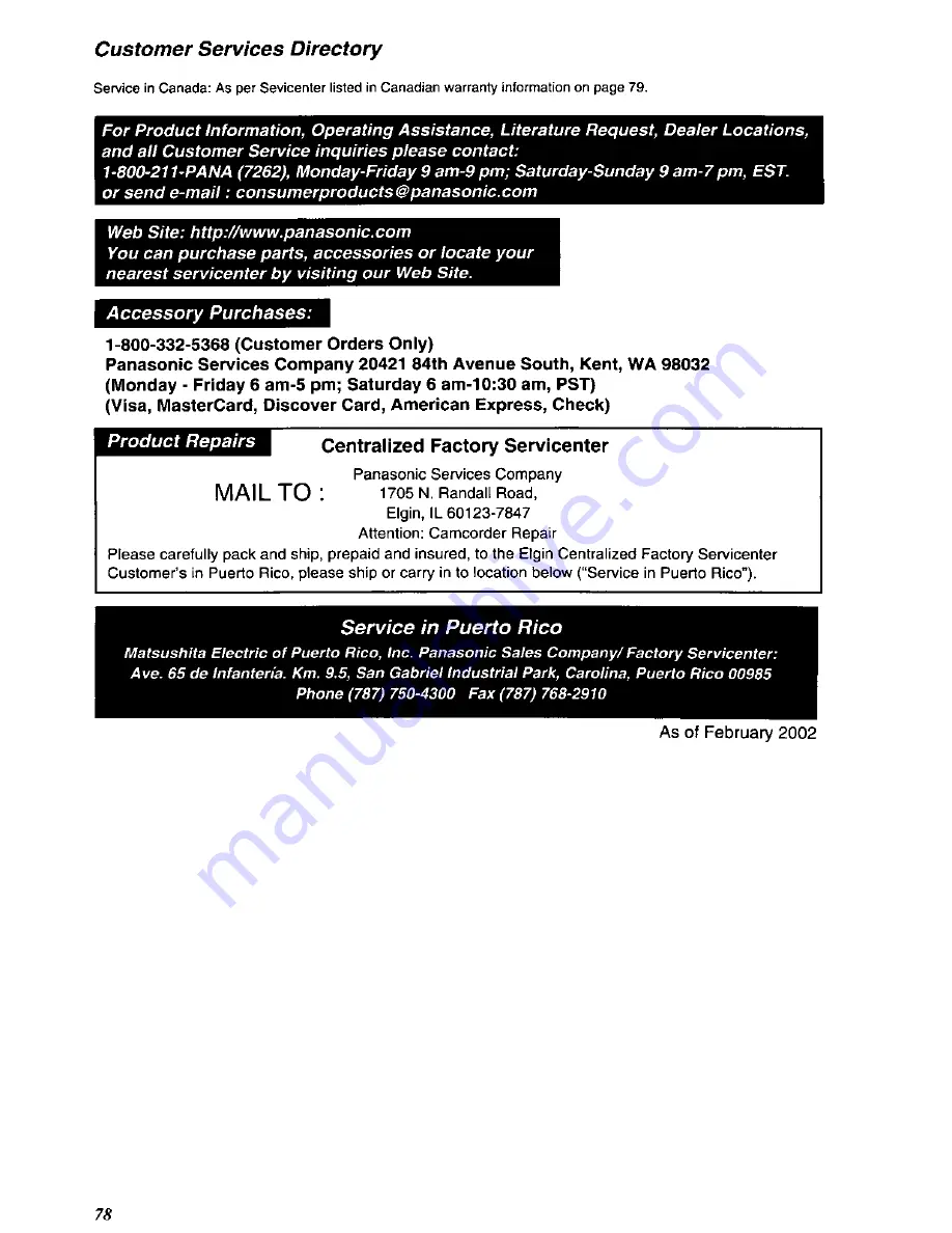 Panasonic Palmcorder MultiCam PV-DC352-K User Manual Download Page 78