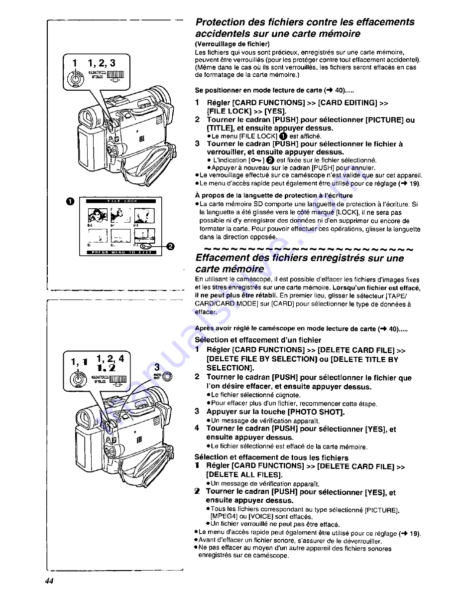 Panasonic Palmcorder MultiCam PV-DC352-K User Manual Download Page 128