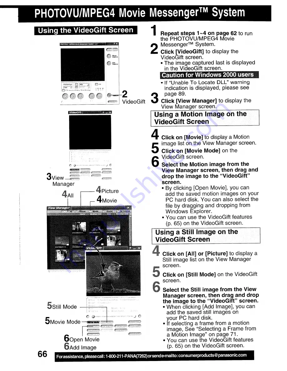 Panasonic Palmcorder MultiCam PV-DV203 Operating Instructions Manual Download Page 66