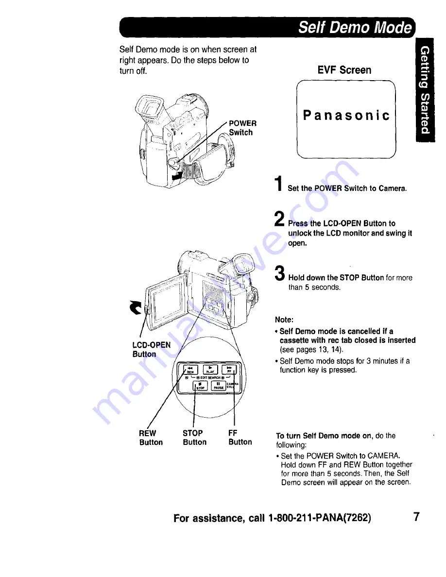 Panasonic Palmcorder PalmSight PV-DV910 Operating Instructions Manual Download Page 7