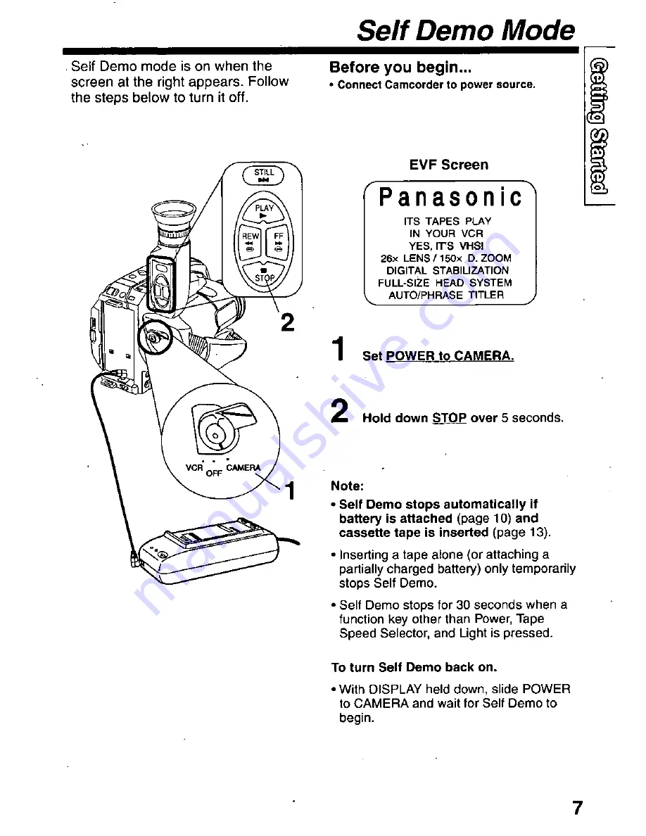 Panasonic Palmcorder Palmsight PV-L559 Скачать руководство пользователя страница 7