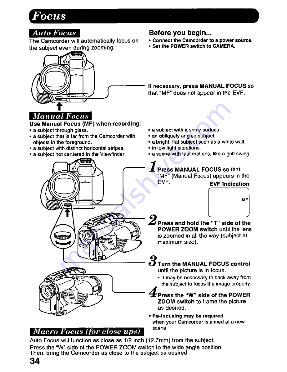 Panasonic Palmcorder Palmsight PV-L858 Operating Manual Download Page 34