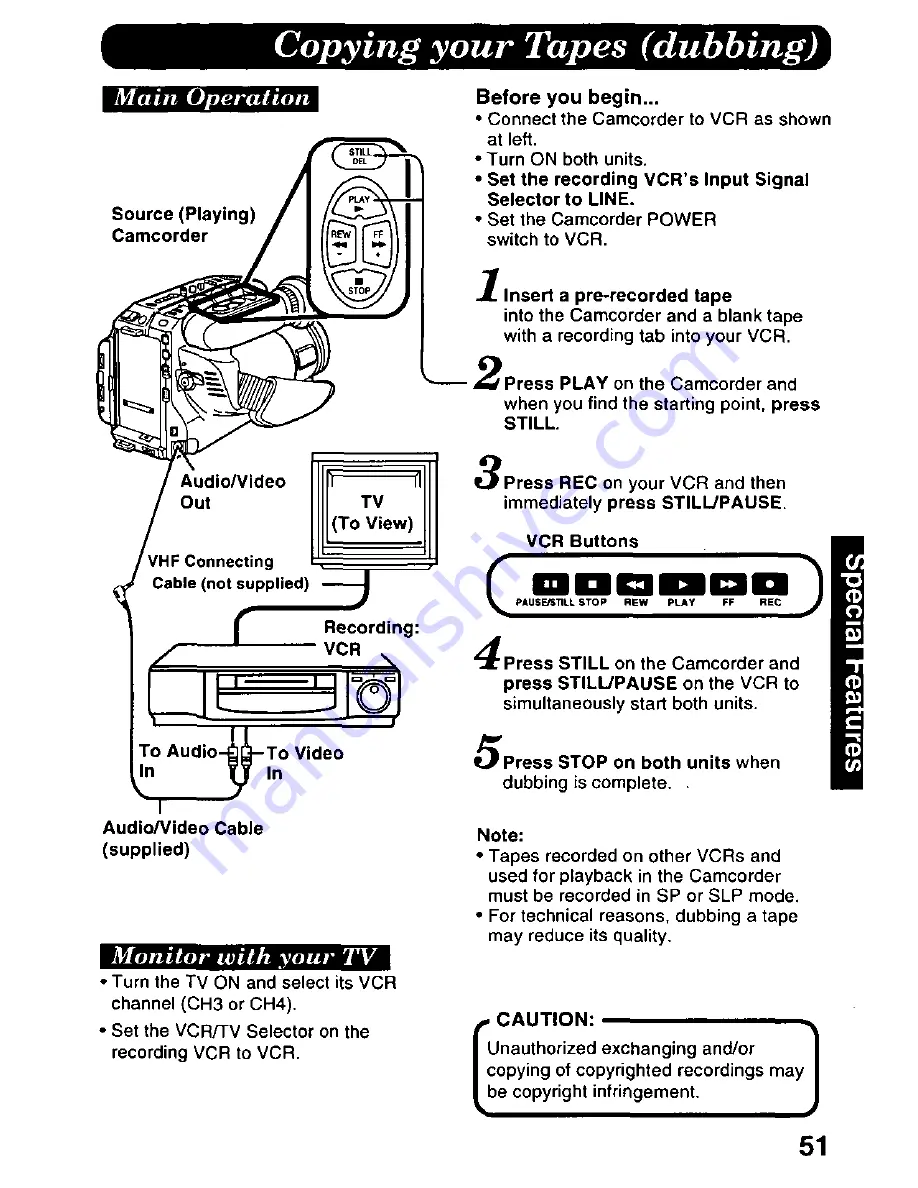 Panasonic Palmcorder Palmsight PV-L858 Operating Manual Download Page 51