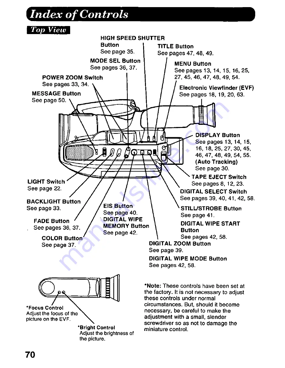 Panasonic Palmcorder Palmsight PV-L858 Operating Manual Download Page 70