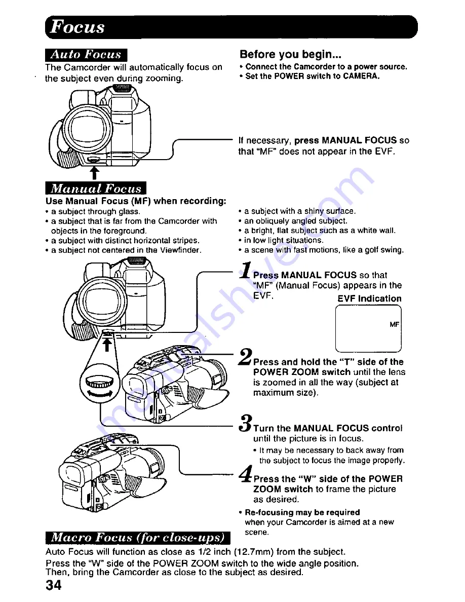 Panasonic Palmcorder Palmsight PV-L958 Operating Manual Download Page 34