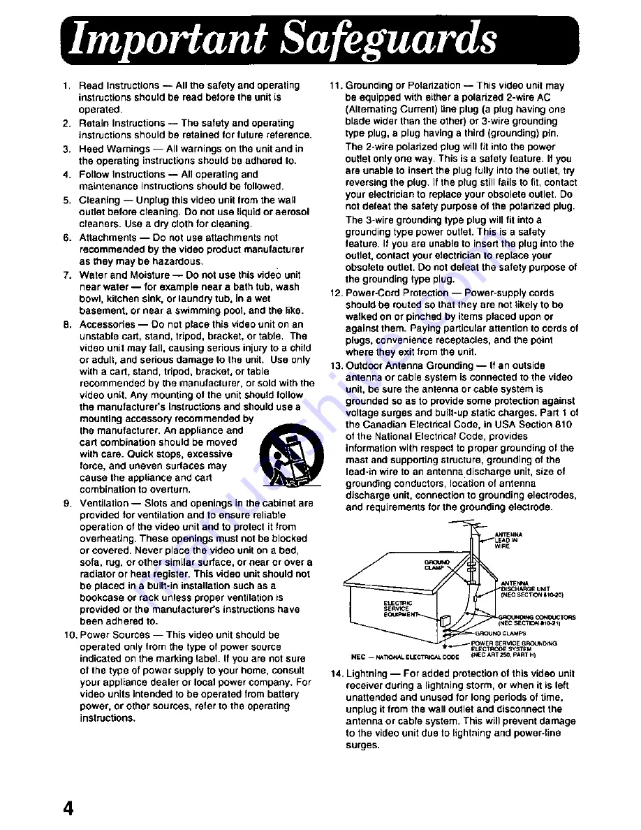 Panasonic Palmcorder PV-A218 User Manual Download Page 4