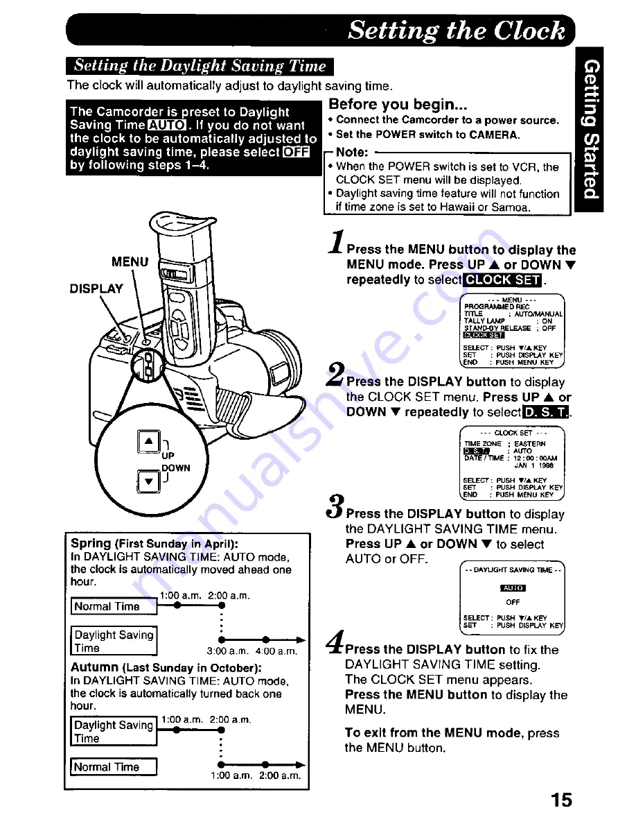 Panasonic Palmcorder PV-A218 User Manual Download Page 15