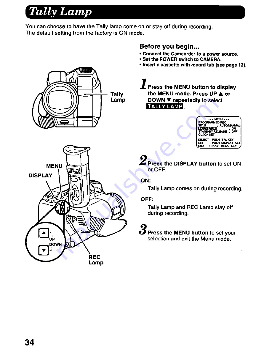 Panasonic Palmcorder PV-A218 User Manual Download Page 34