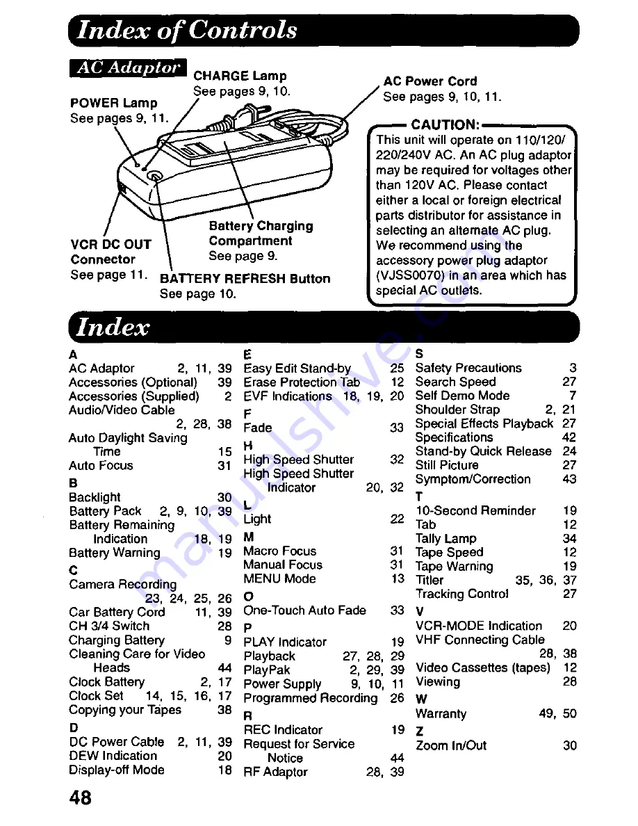 Panasonic Palmcorder PV-A218 User Manual Download Page 48