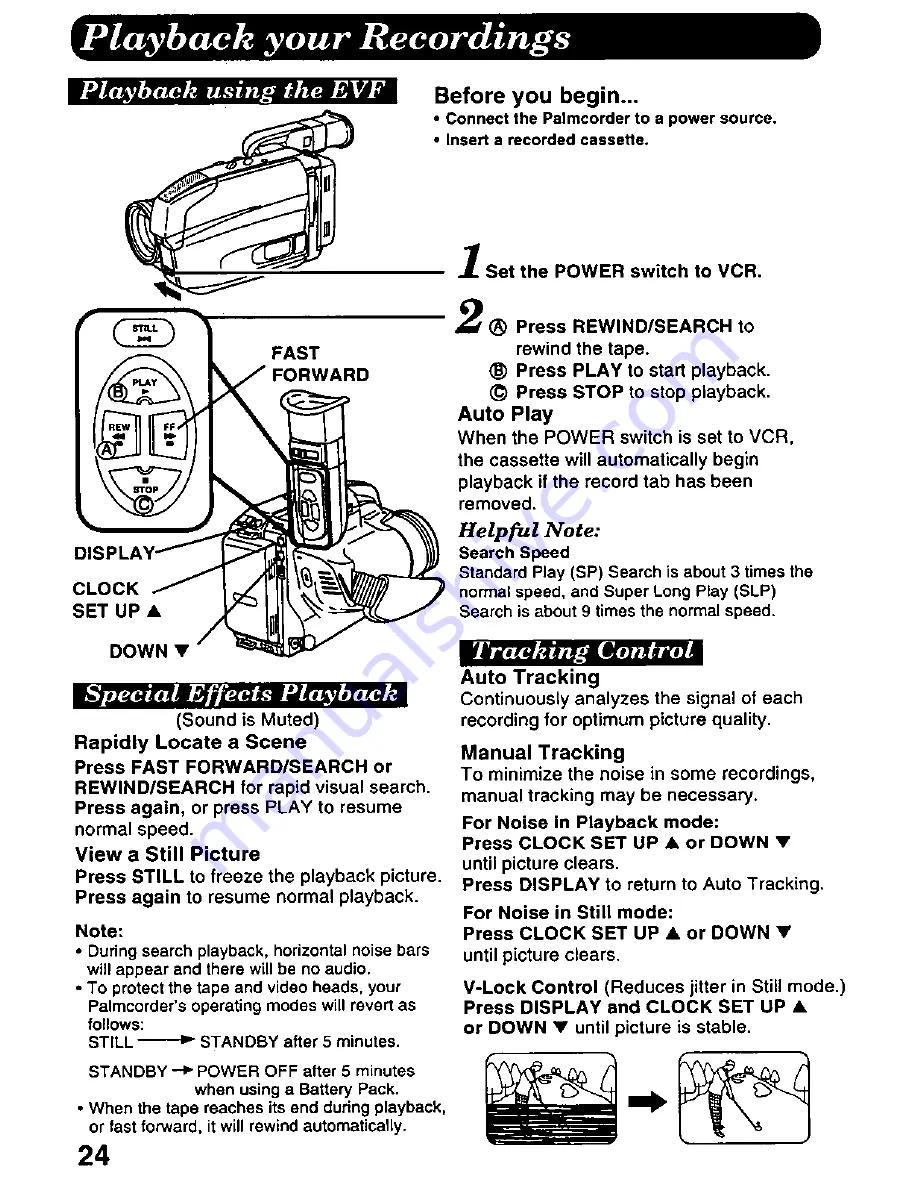 Panasonic Palmcorder PV-A396 User Manual Download Page 24