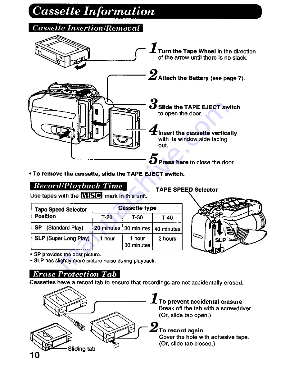 Panasonic Palmcorder PV-D486 User Manual Download Page 10