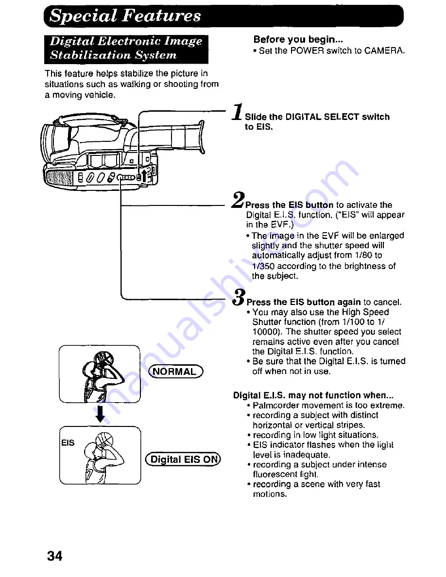 Panasonic Palmcorder PV-D507 User Manual Download Page 34