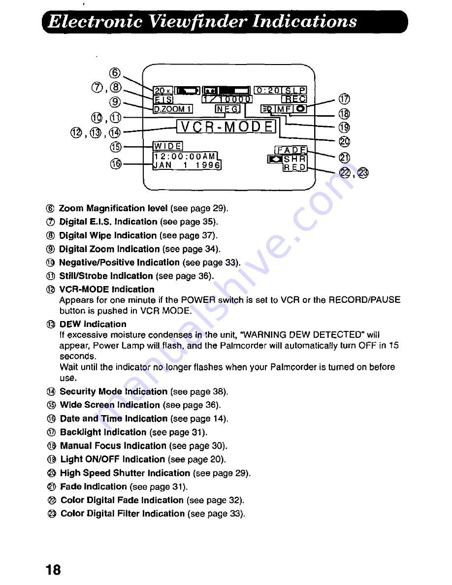 Panasonic Palmcorder PV-D607 User Manual Download Page 18