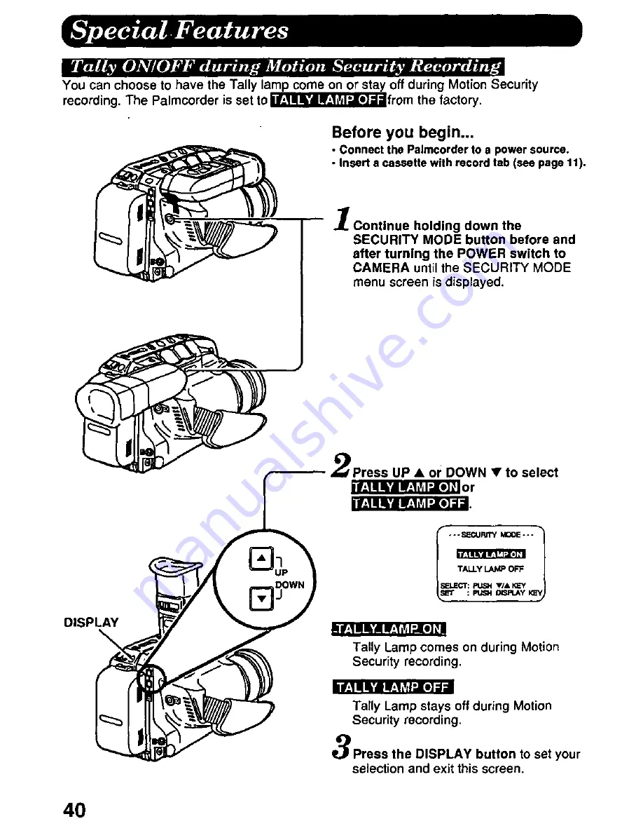 Panasonic Palmcorder PV-D607 Скачать руководство пользователя страница 40