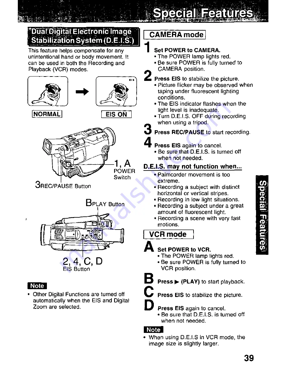 Panasonic Palmcorder PV-DV351 Operating Manual Download Page 39