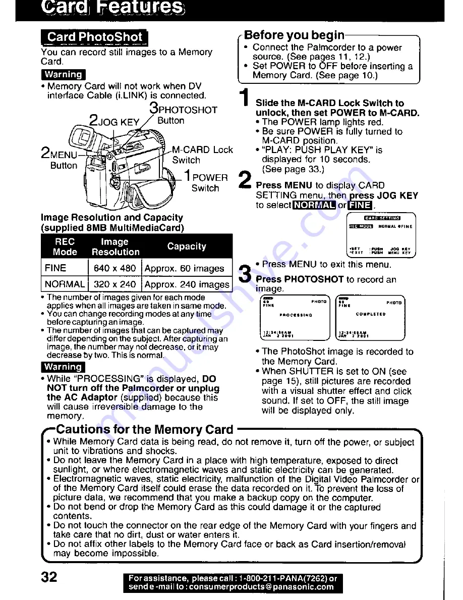 Panasonic Palmcorder PV-DV601 Operating Manual Download Page 32