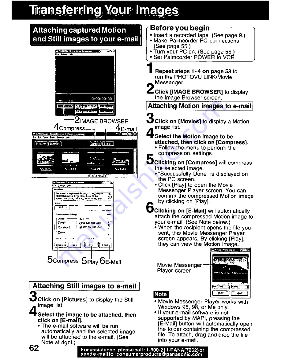 Panasonic Palmcorder PV-DV601 Operating Manual Download Page 62