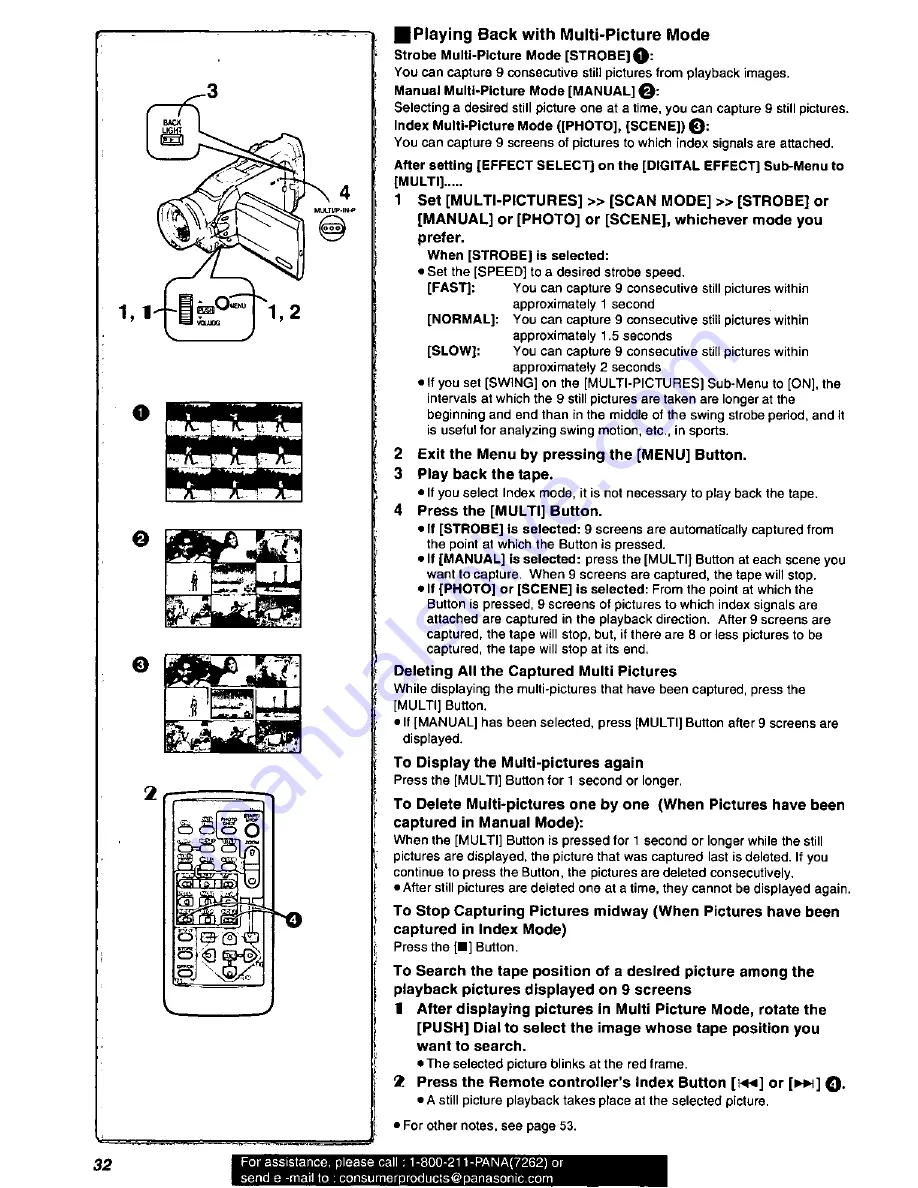 Panasonic Palmcorder PV-DV951 Operating Manual Download Page 32