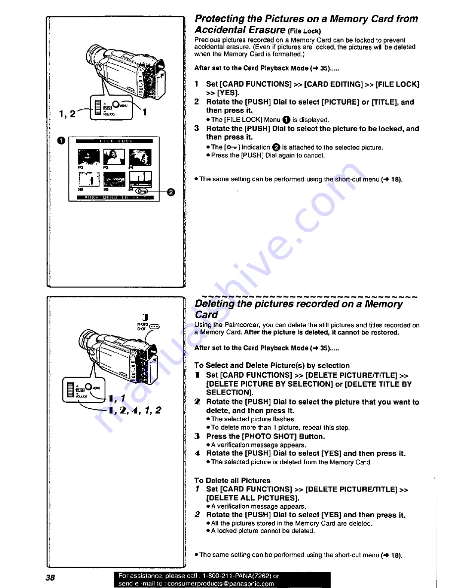 Panasonic Palmcorder PV-DV951 Operating Manual Download Page 38