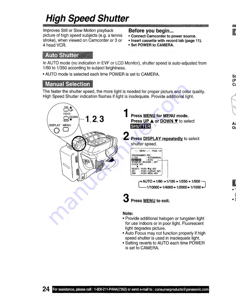 Panasonic Palmcorder PV-L571 Скачать руководство пользователя страница 24