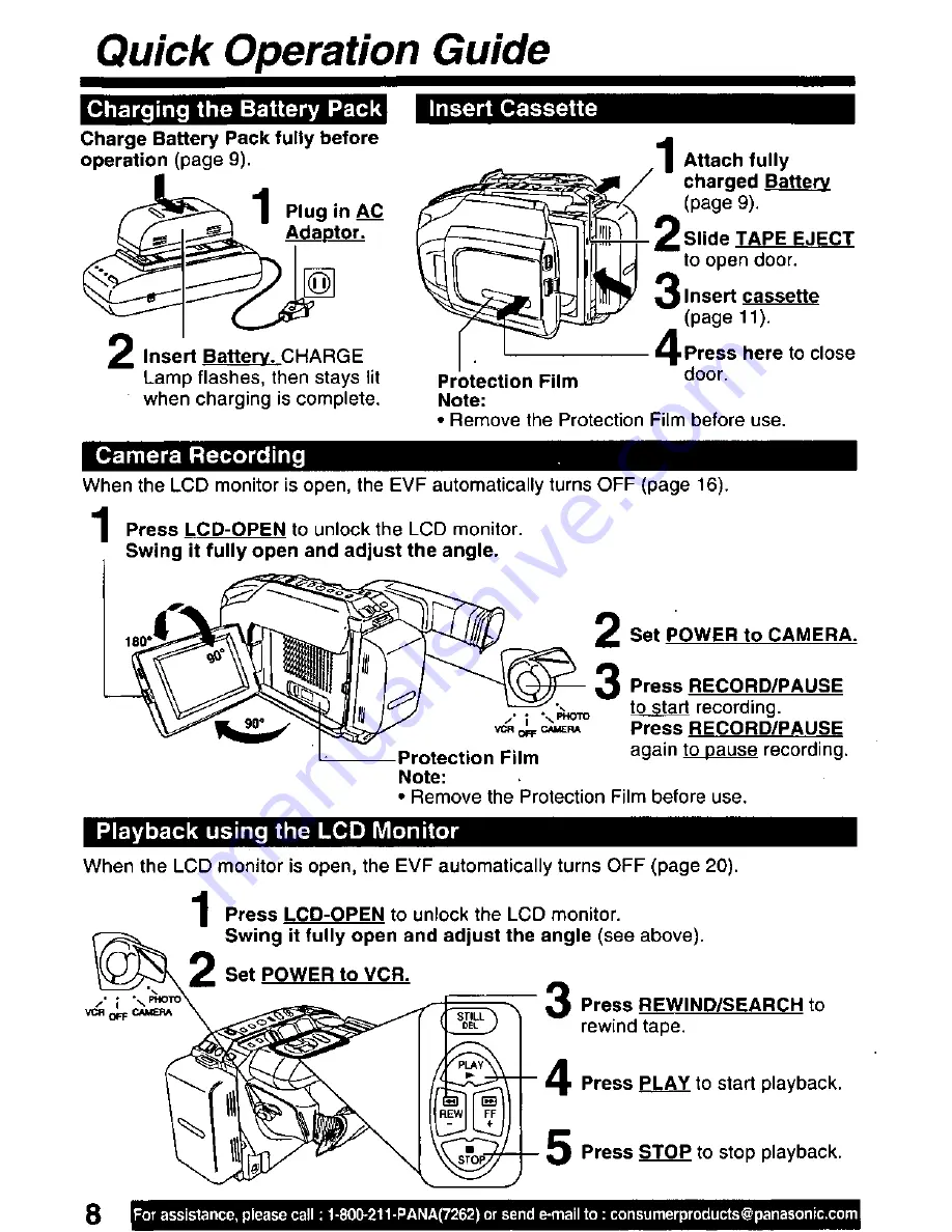 Panasonic Palmcorder PV-L671 User Manual Download Page 8