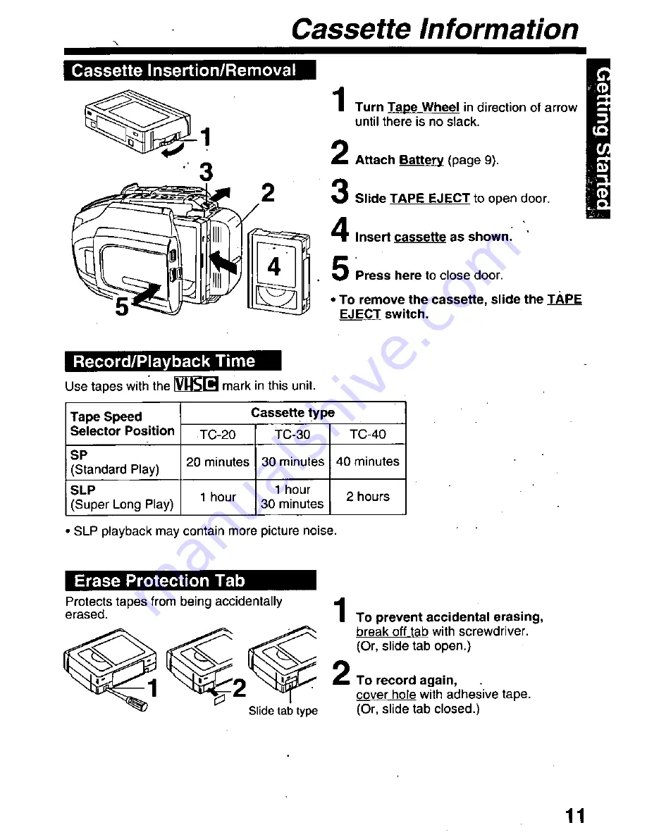 Panasonic Palmcorder PV-L671 User Manual Download Page 11