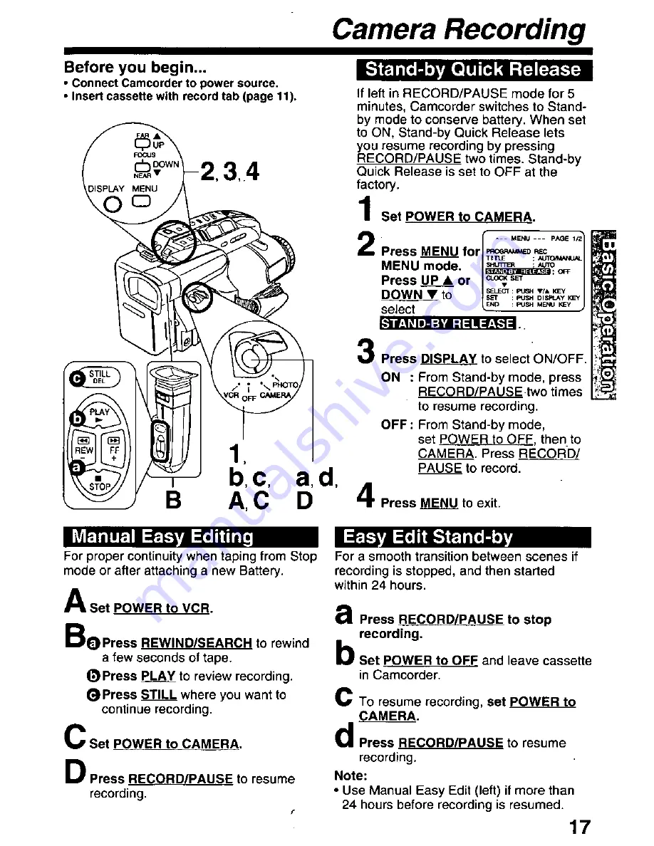 Panasonic Palmcorder PV-L671 User Manual Download Page 17