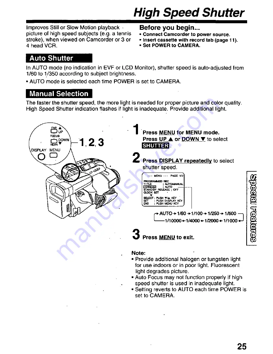 Panasonic Palmcorder PV-L671 User Manual Download Page 25