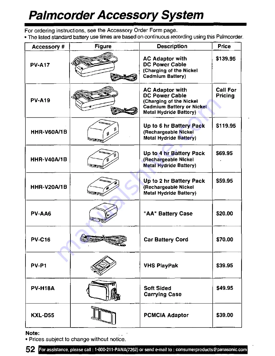 Panasonic Palmcorder PV-L671 User Manual Download Page 52