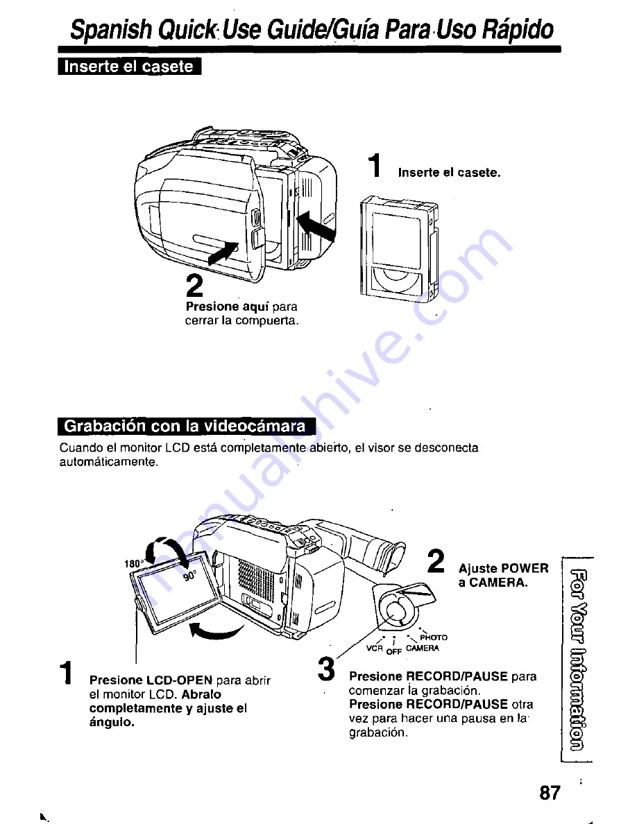 Panasonic Palmcorder PV-L780 Скачать руководство пользователя страница 87