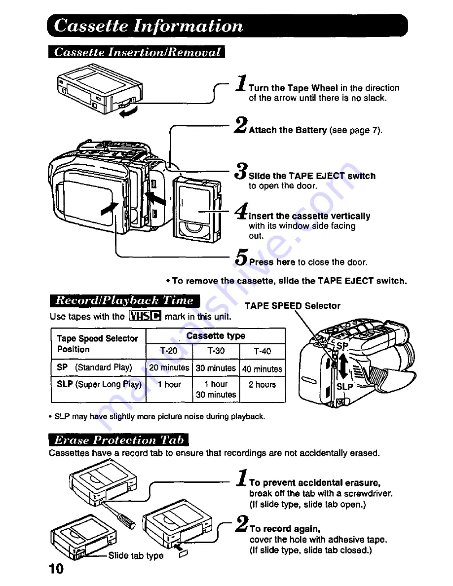 Panasonic Palmcorder PV-L857 User Manual Download Page 10