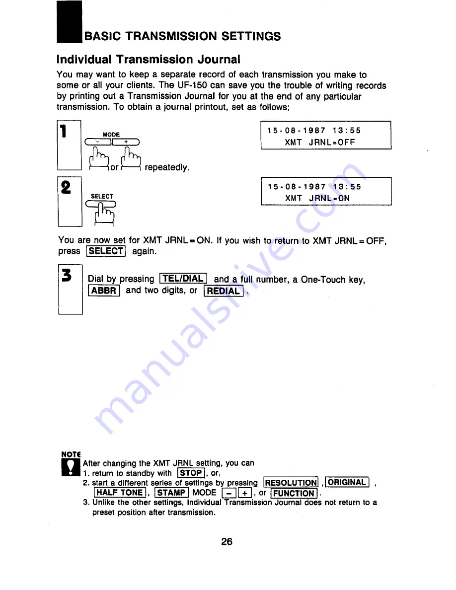 Panasonic Panafax UF-150 How To Use Manual Download Page 27