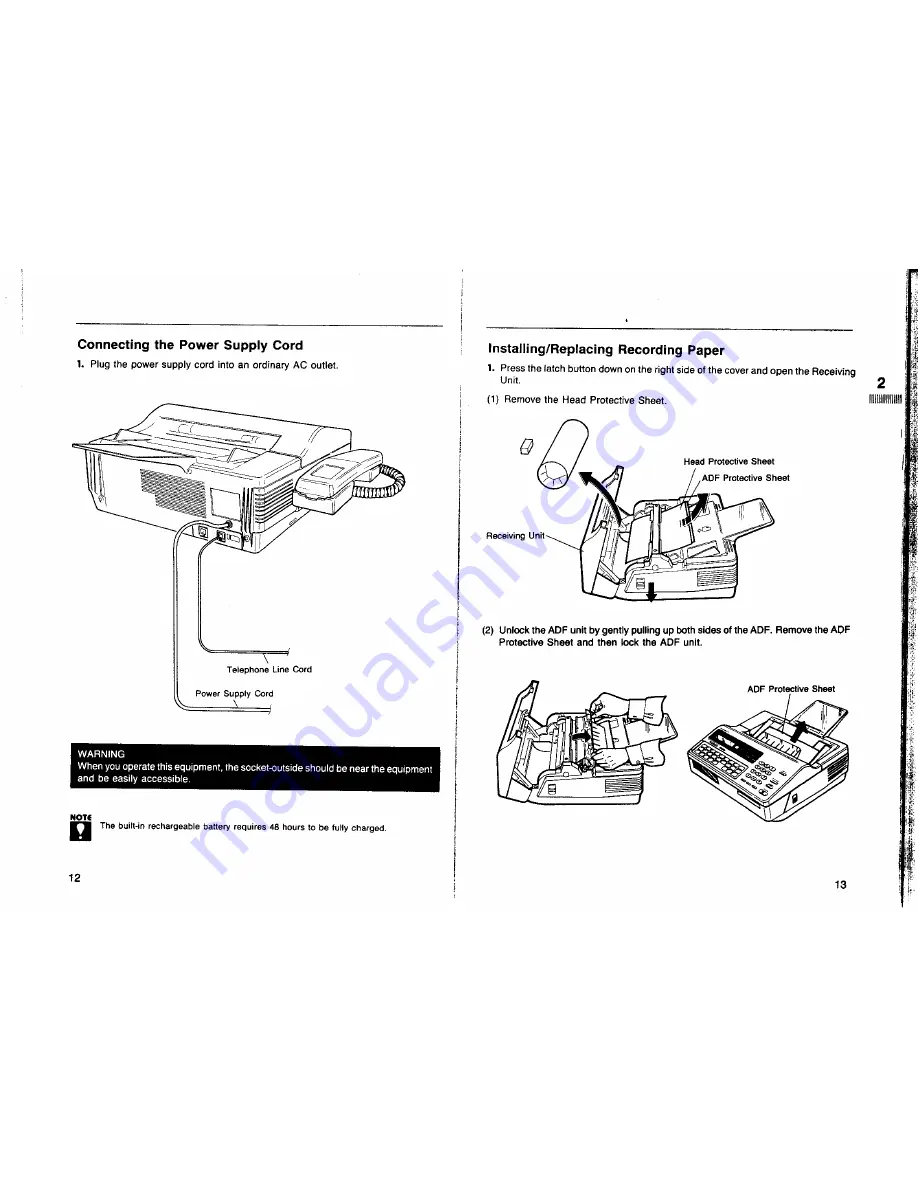 Panasonic Panafax UF-160 User Manual Download Page 8