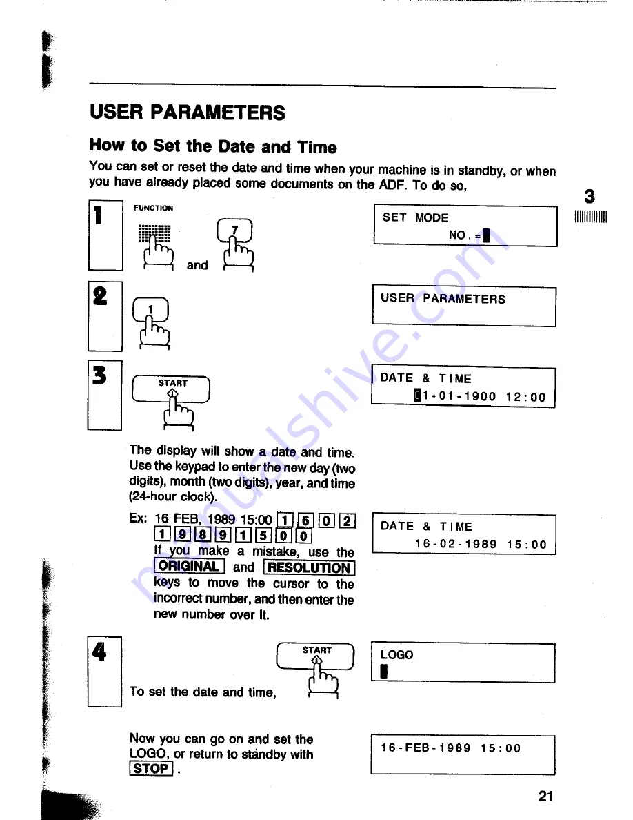 Panasonic Panafax UF-260 User Manual Download Page 23