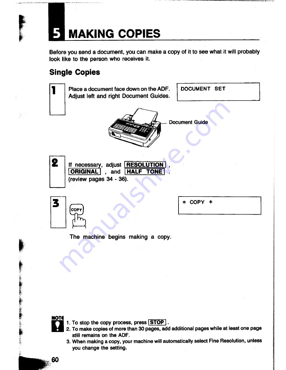 Panasonic Panafax UF-260 User Manual Download Page 62