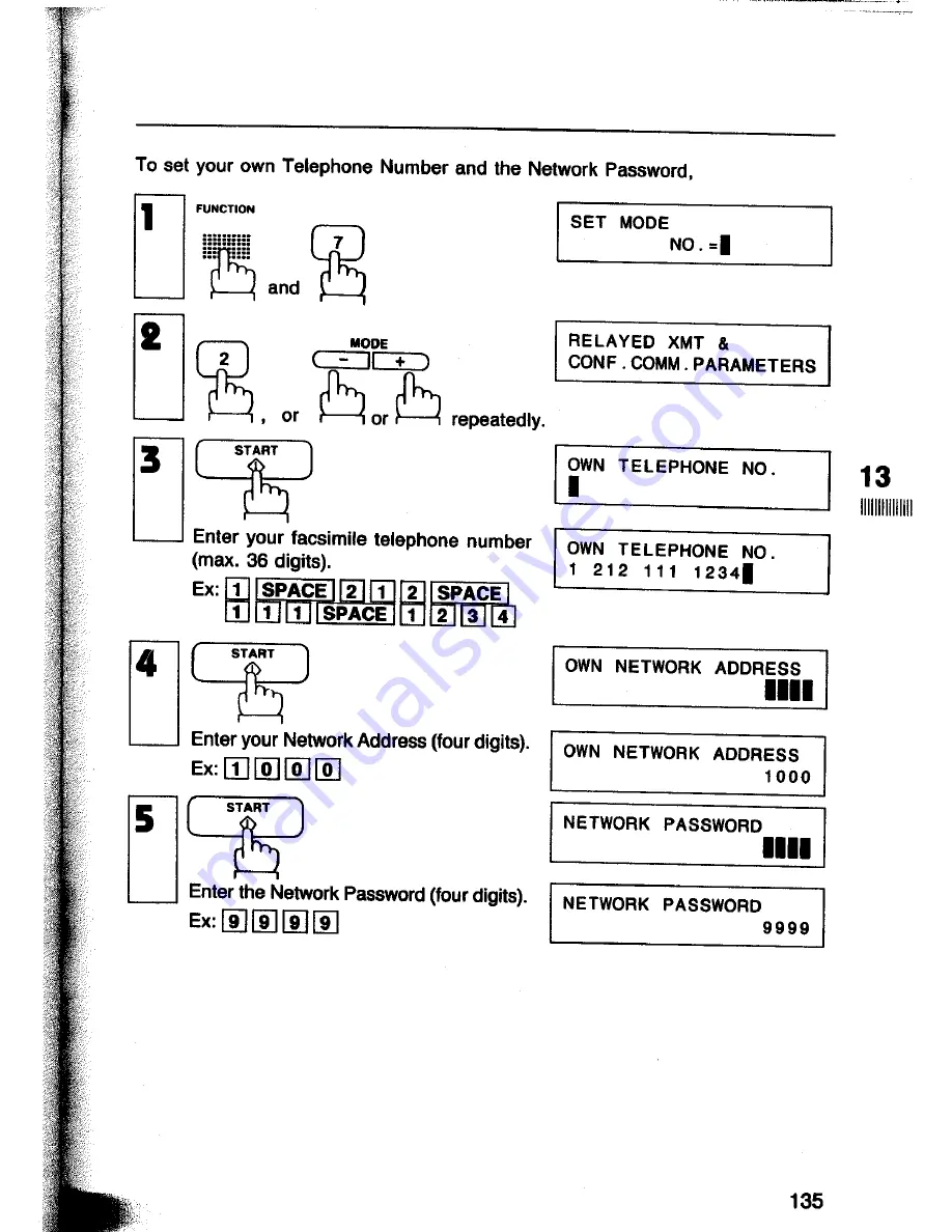 Panasonic Panafax UF-260 User Manual Download Page 137