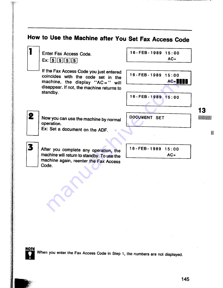 Panasonic Panafax UF-260 User Manual Download Page 147