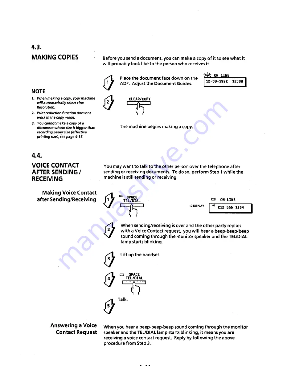 Panasonic Panafax UF-311 User Manual Download Page 44