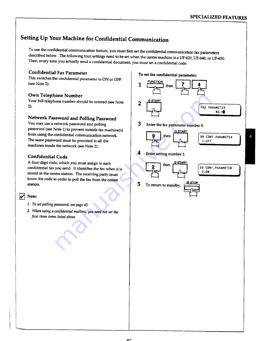 Panasonic Panafax UF-766 User Manual Download Page 104